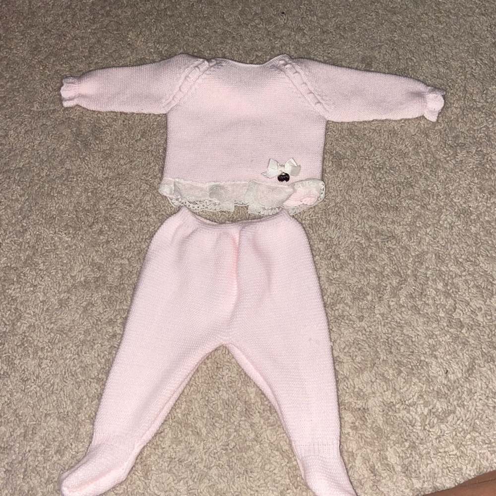 Baby girl knit outfit